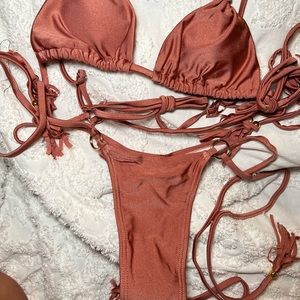 Swimwear, bikini set  moca/dusyrose color